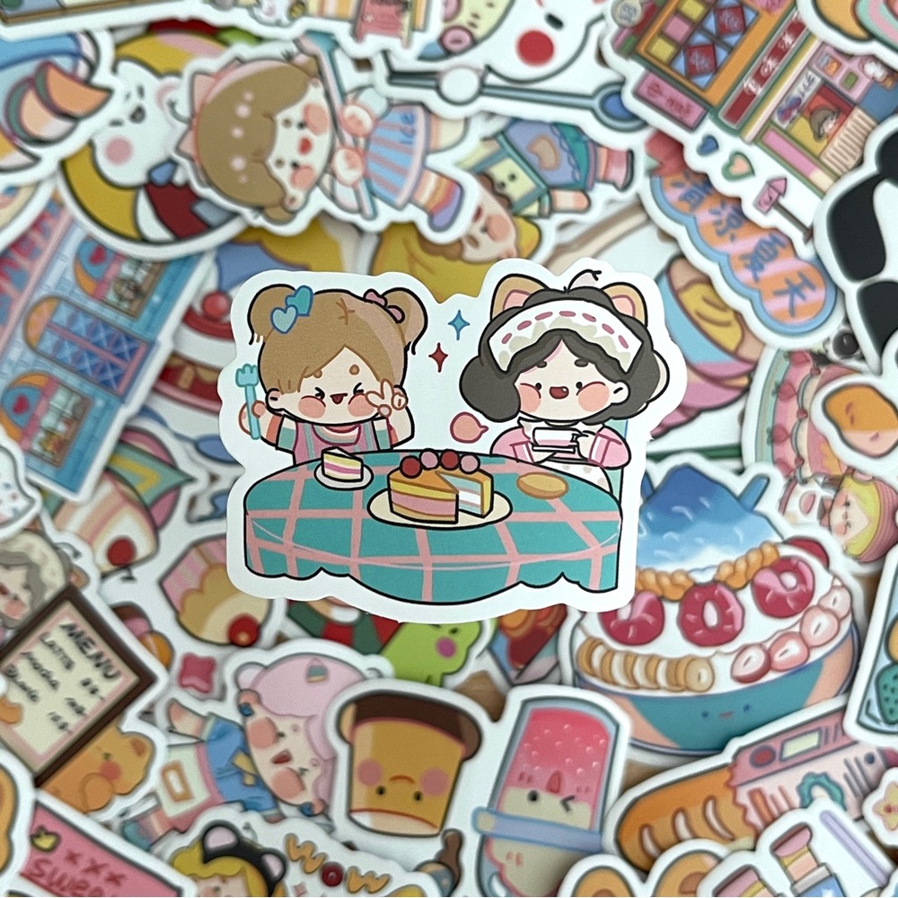 Pack of 62 Kawaii Dessert & Snack Shop Stickers